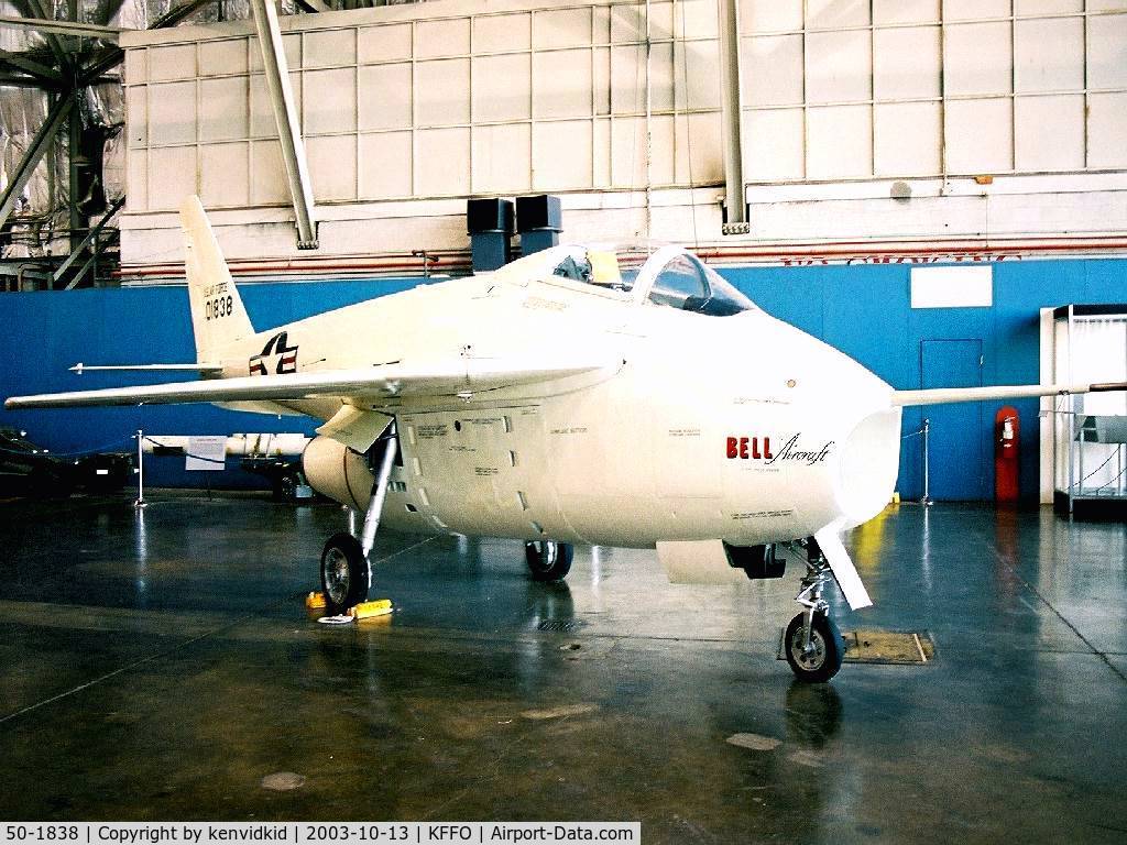 50-1838, 1950 Bell X-5 C/N Not found 50-1838, At the Museum of the United States Air Force Dayton Ohio.