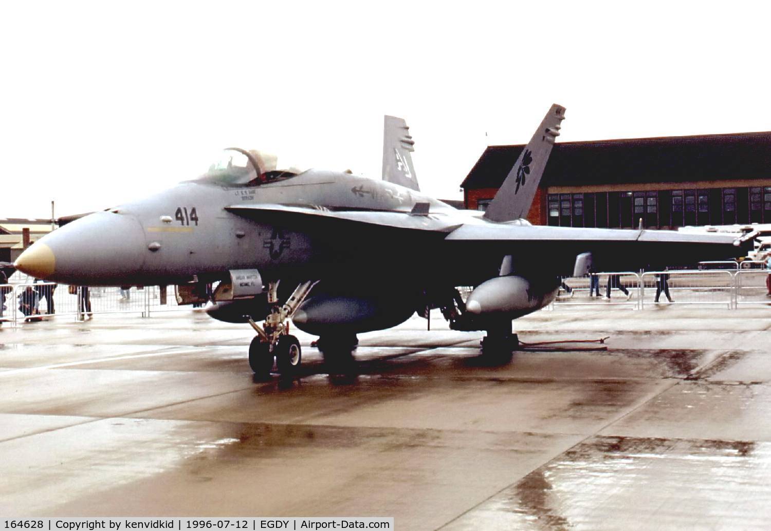 164628, 1991 McDonnell Douglas F/A-18C Hornet C/N 1045/C257, At the 1996 photocall prior to the Yeovilton Air Show.