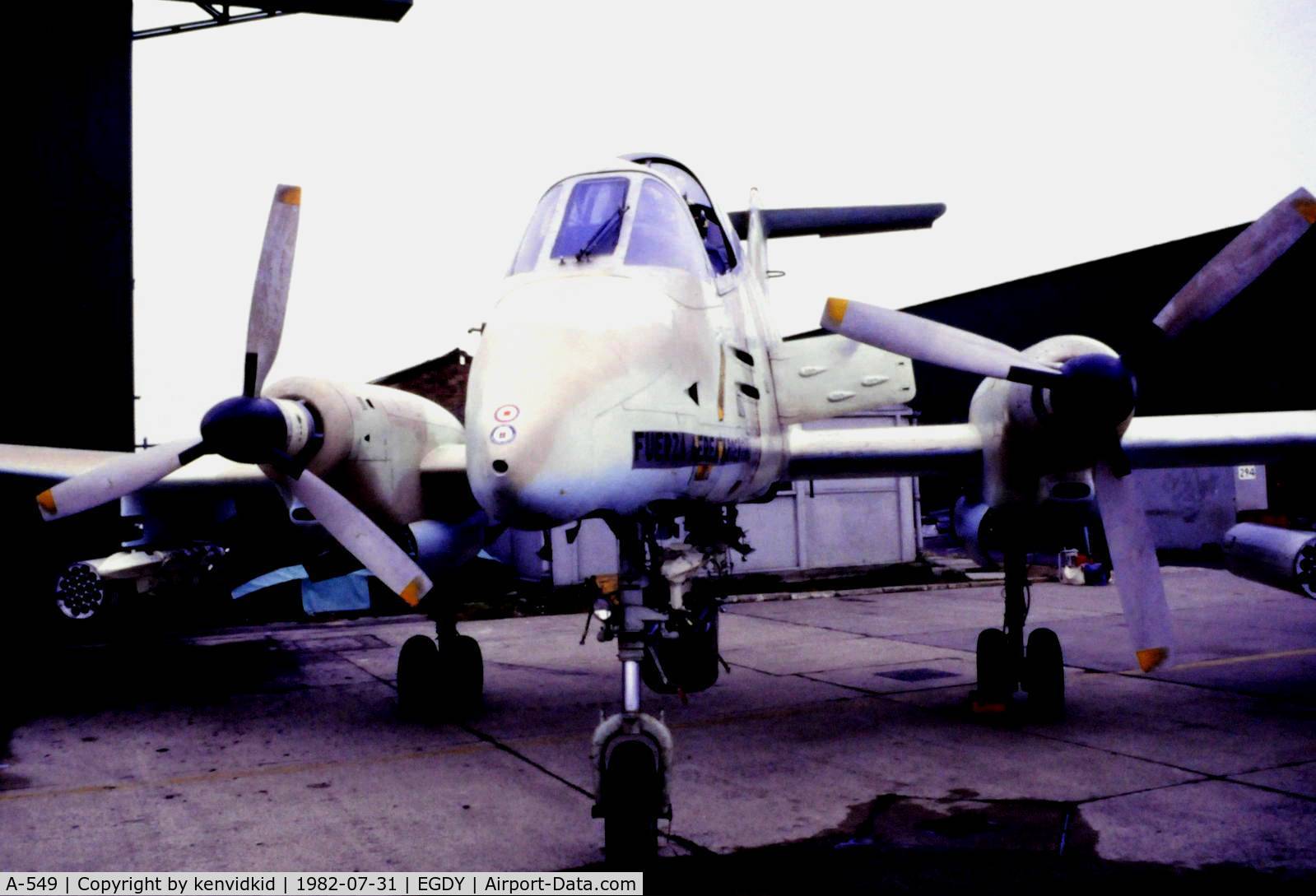 A-549, FMA IA-58A Pucará C/N 050, On static display at the 1982 Yeovilton air show.