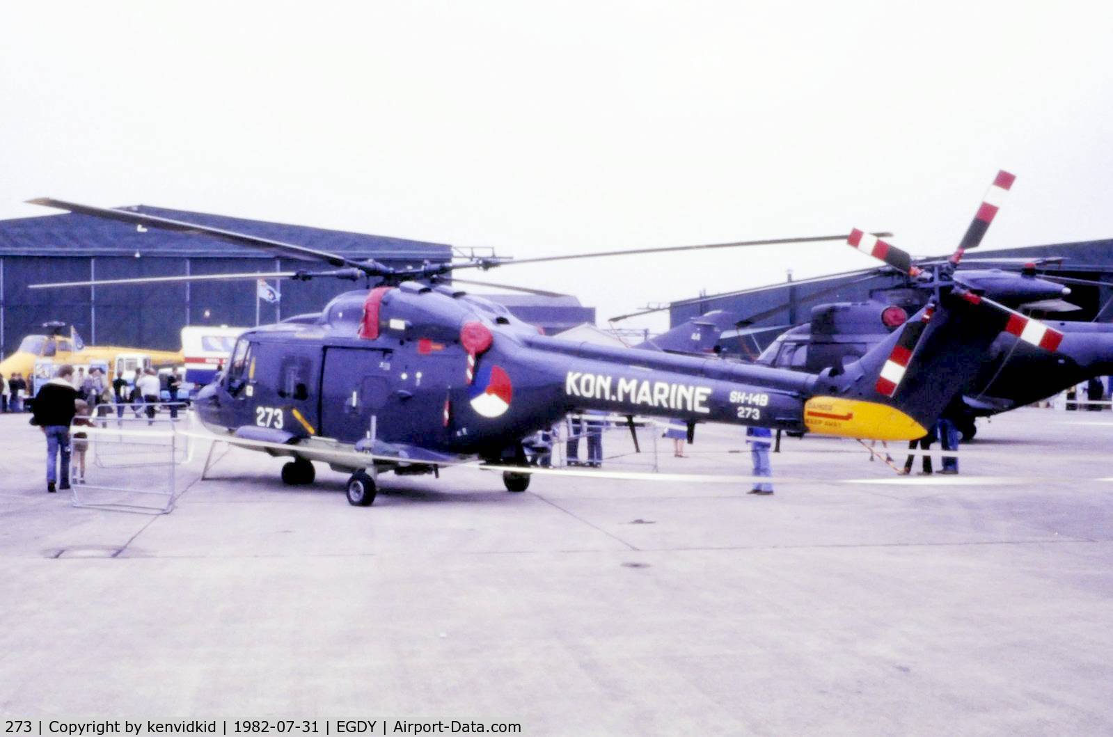 273, 1979 Westland SH-14D Lynx C/N 130, On static display at the 1982 Yeovilton air show.