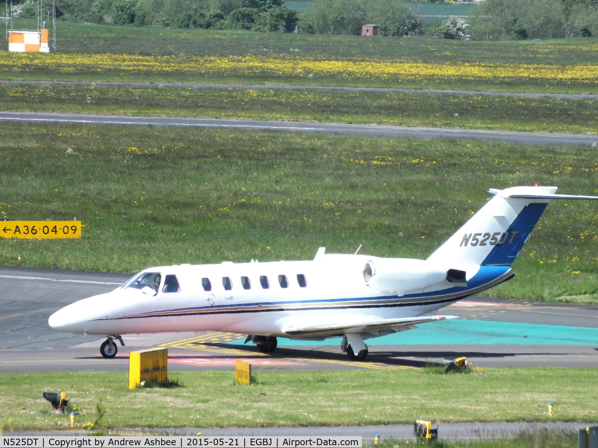 N525DT, 2000 Cessna 525A CitationJet CJ2 C/N 525A0003, at Gloucestershire Airport.