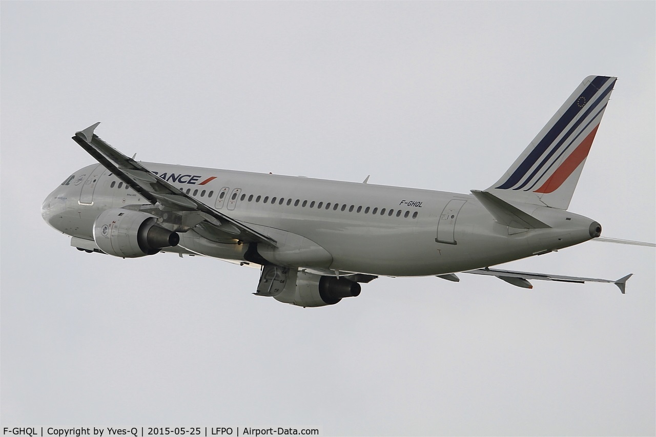 F-GHQL, 1991 Airbus A320-211 C/N 0239, Airbus A320-211, Climbing from rwy 23, Bordeaux Mérignac airport (LFBD-BOD)