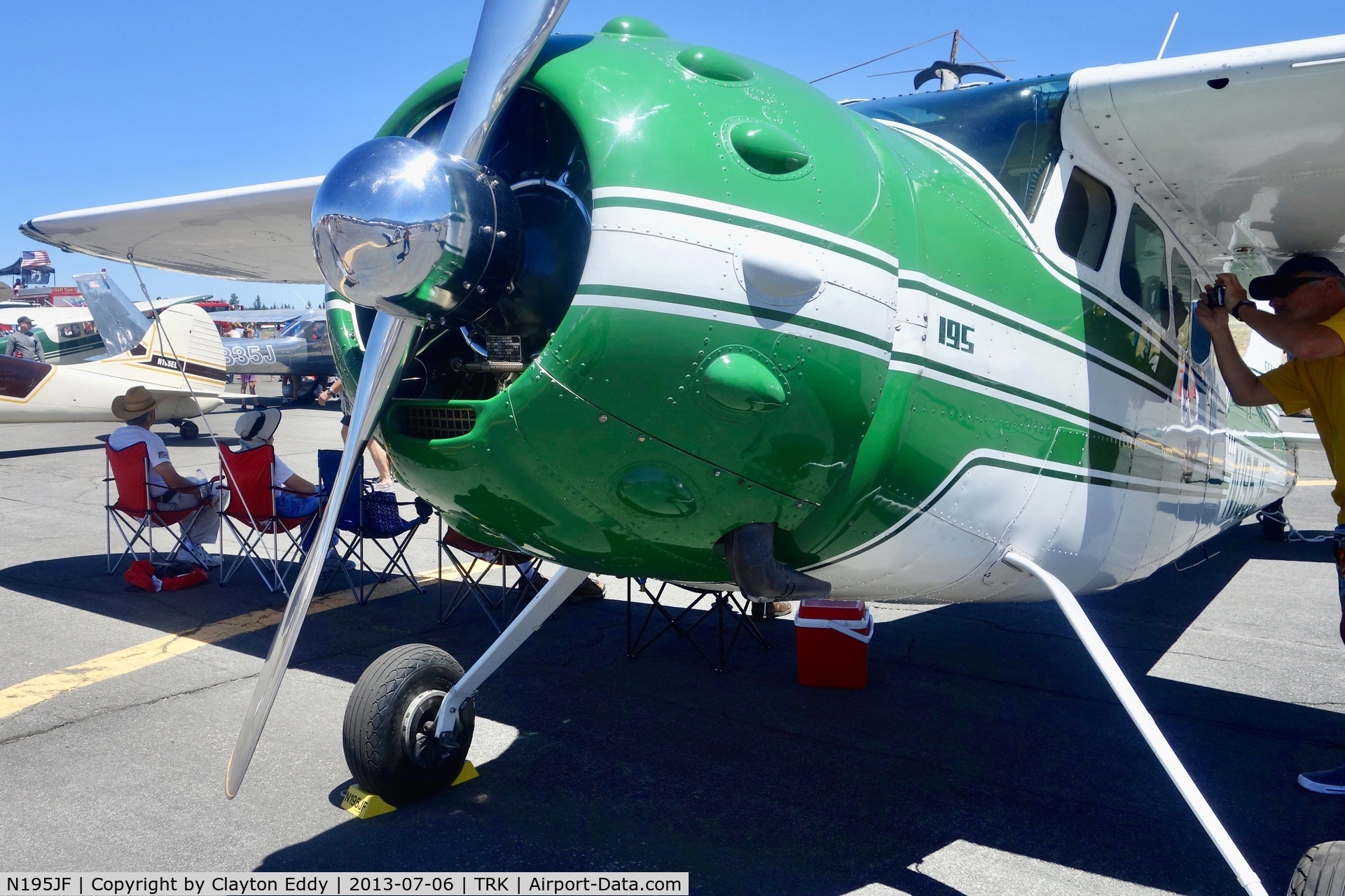 N195JF, 1950 Cessna 195A C/N 7576, Truckee Airport Airshow California 2013.