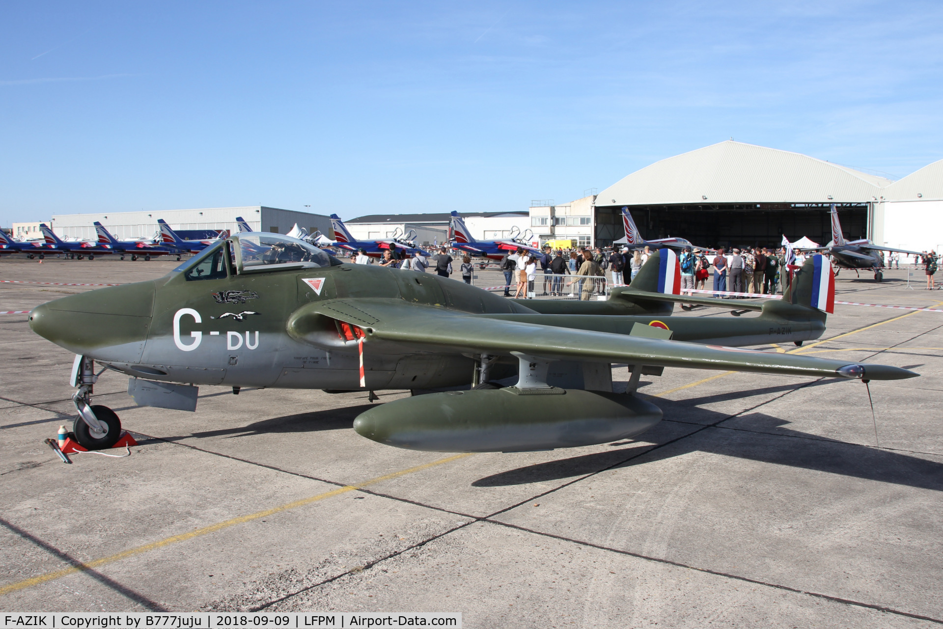 F-AZIK, De Havilland (FFA) Vampire FB.6 (DH-100) C/N 700, at Melun