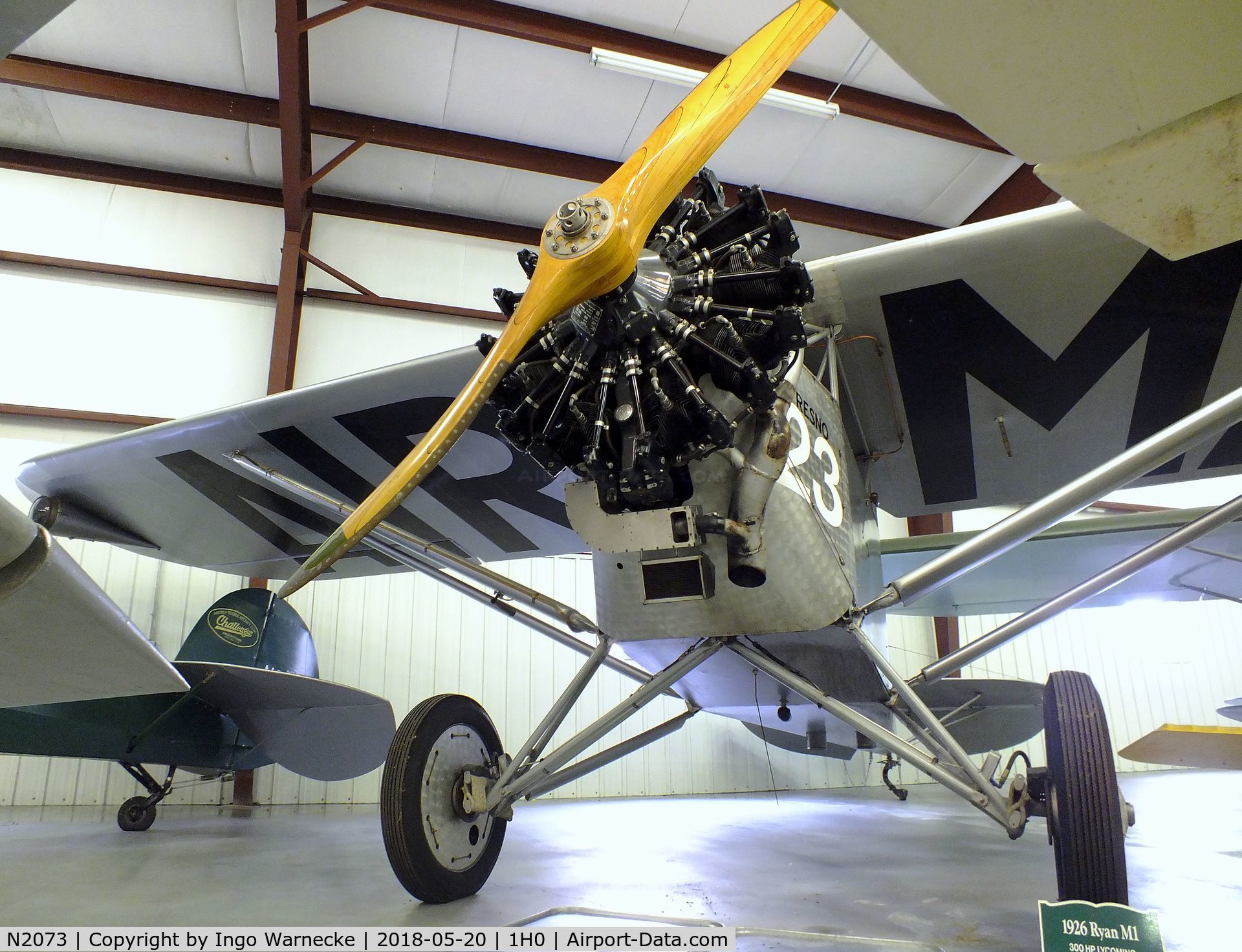 N2073, 1926 Ryan M-1 C/N 7, Ryan M-1 at the Aircraft Restoration Museum at Creve Coeur airfield, Maryland Heights MO