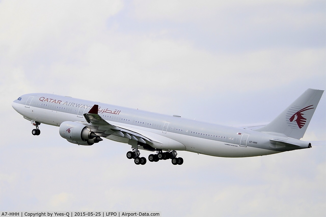A7-HHH, 2003 Airbus A340-541 C/N 495, Airbus A340-541, Take off rwy 24, Paris-Orly airport (LFPO-ORY)