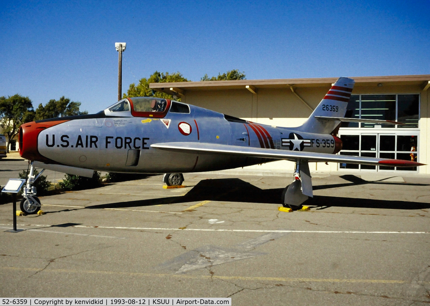 52-6359, Republic F-84F Thunderstreak C/N Not found 52-6359, At the Travis air base museum.