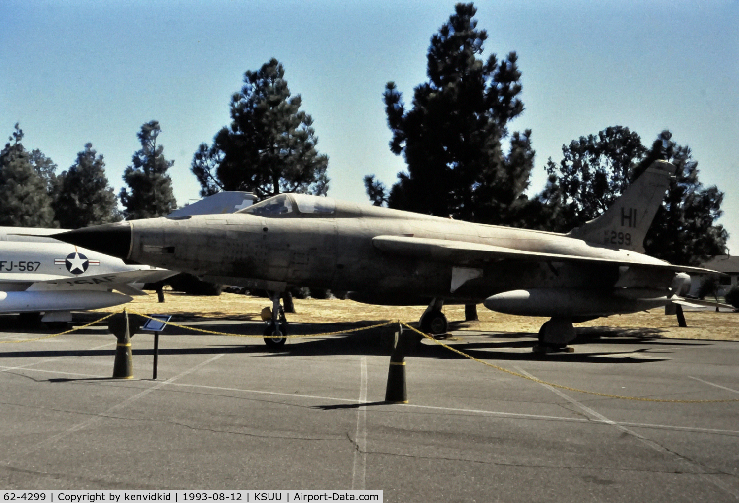 62-4299, 1962 Republic F-105D Thunderchief C/N D498, At the Travis air base museum.