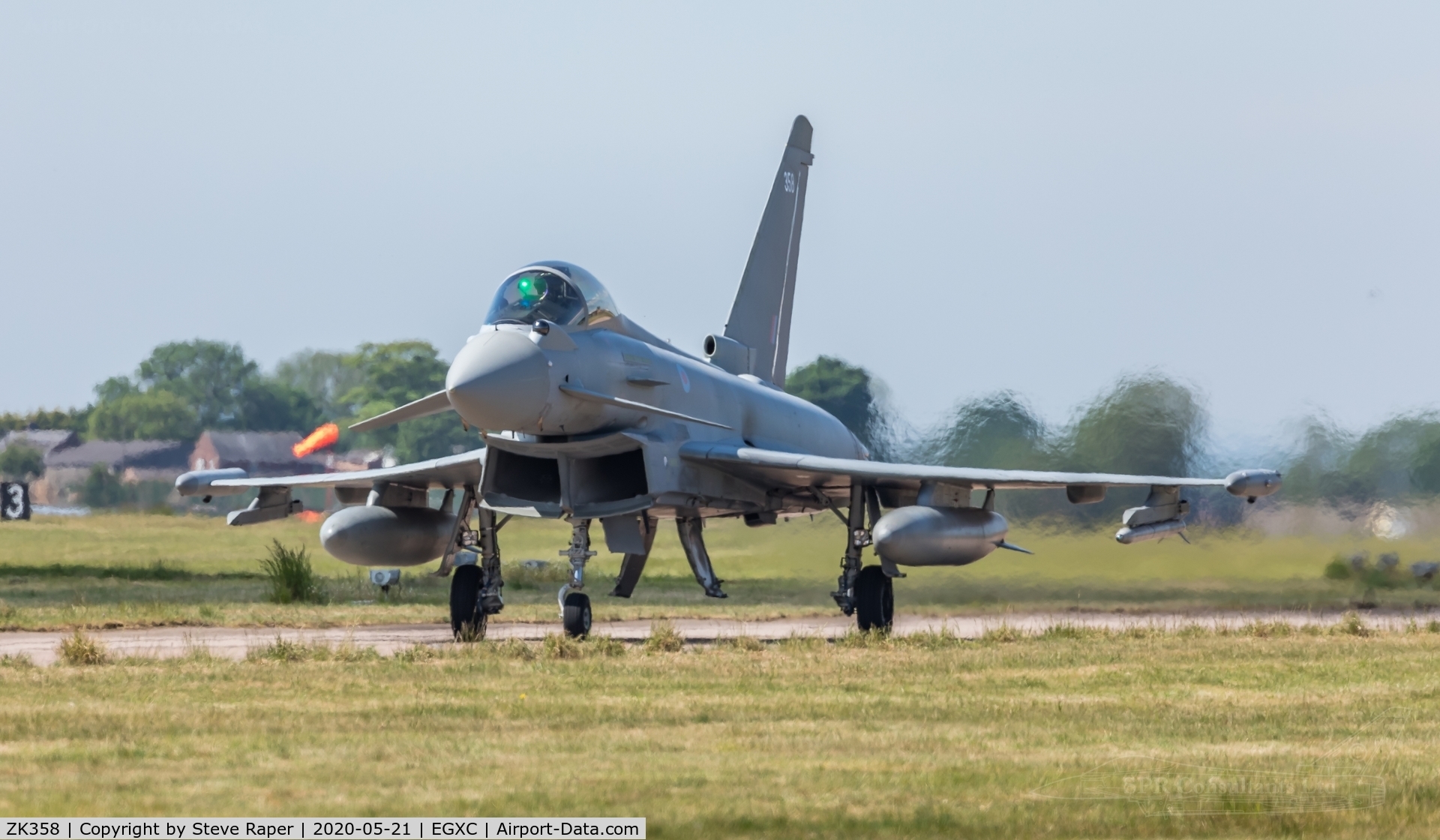 ZK358, 2014 Eurofighter EF-2000 Typhoon FGR.4 C/N BS119, Taxiing for a sortie past crash gate 1
