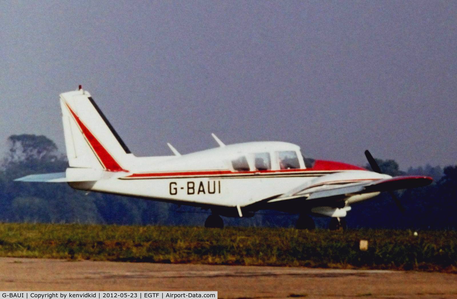 G-BAUI, 1969 Piper PA-23-250 Aztec C/N 27-4335, At Fairoaks in the mid 1970's.
Copied from slide.
