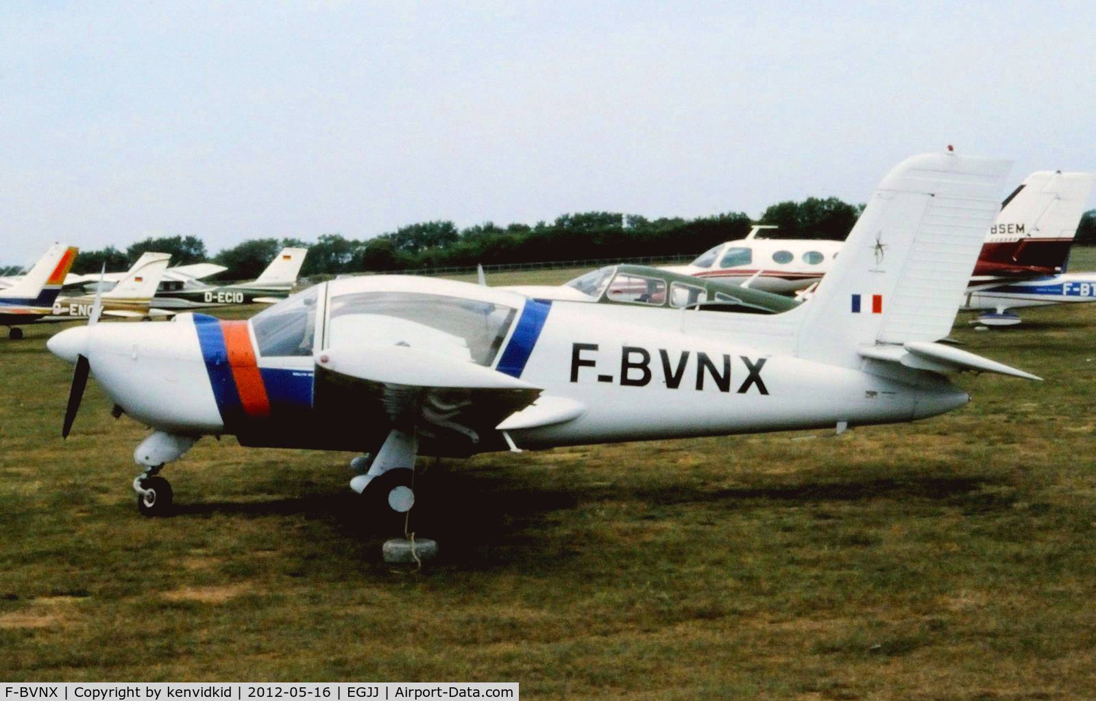 F-BVNX, Socata MS-893E Rallye 180GT C/N 12528, At Jersey airport early 1970's.
Scanned from slide.