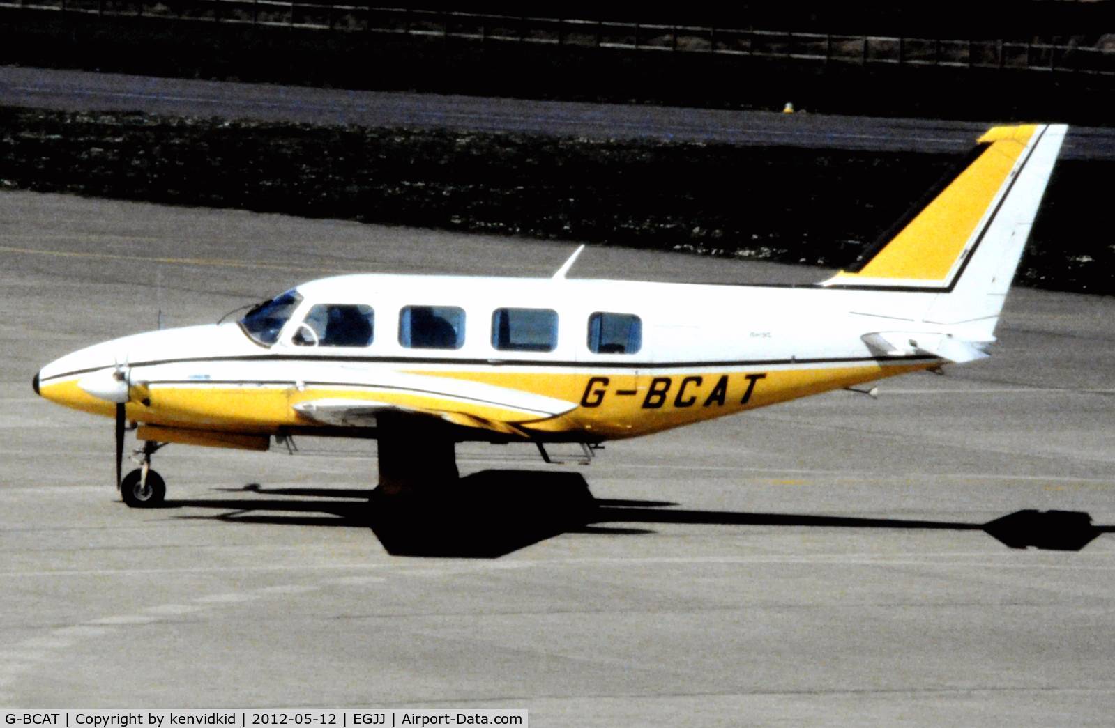 G-BCAT, 1974 Piper PA-31-310 Navajo Navajo C/N 31-7401222, At Jersey airport early 1970's.
Scanned from slide.