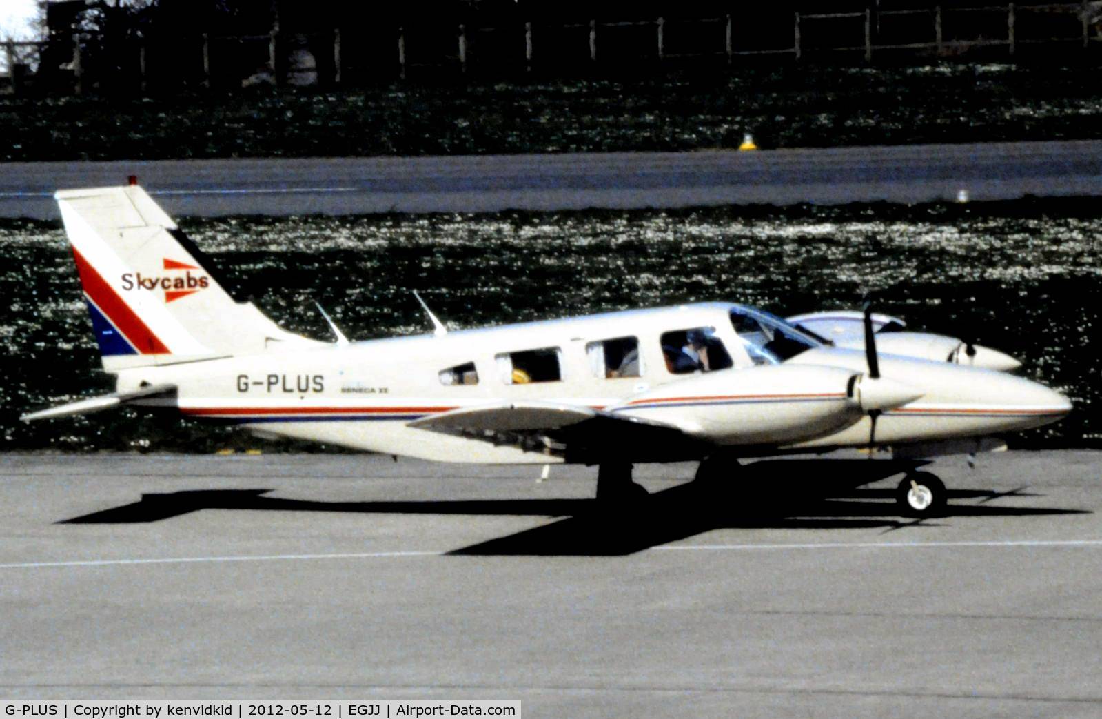 G-PLUS, 1980 Piper PA-34-200T Seneca II C/N 34-8070111, At Jersey airport early 1970's.
Scanned from slide.