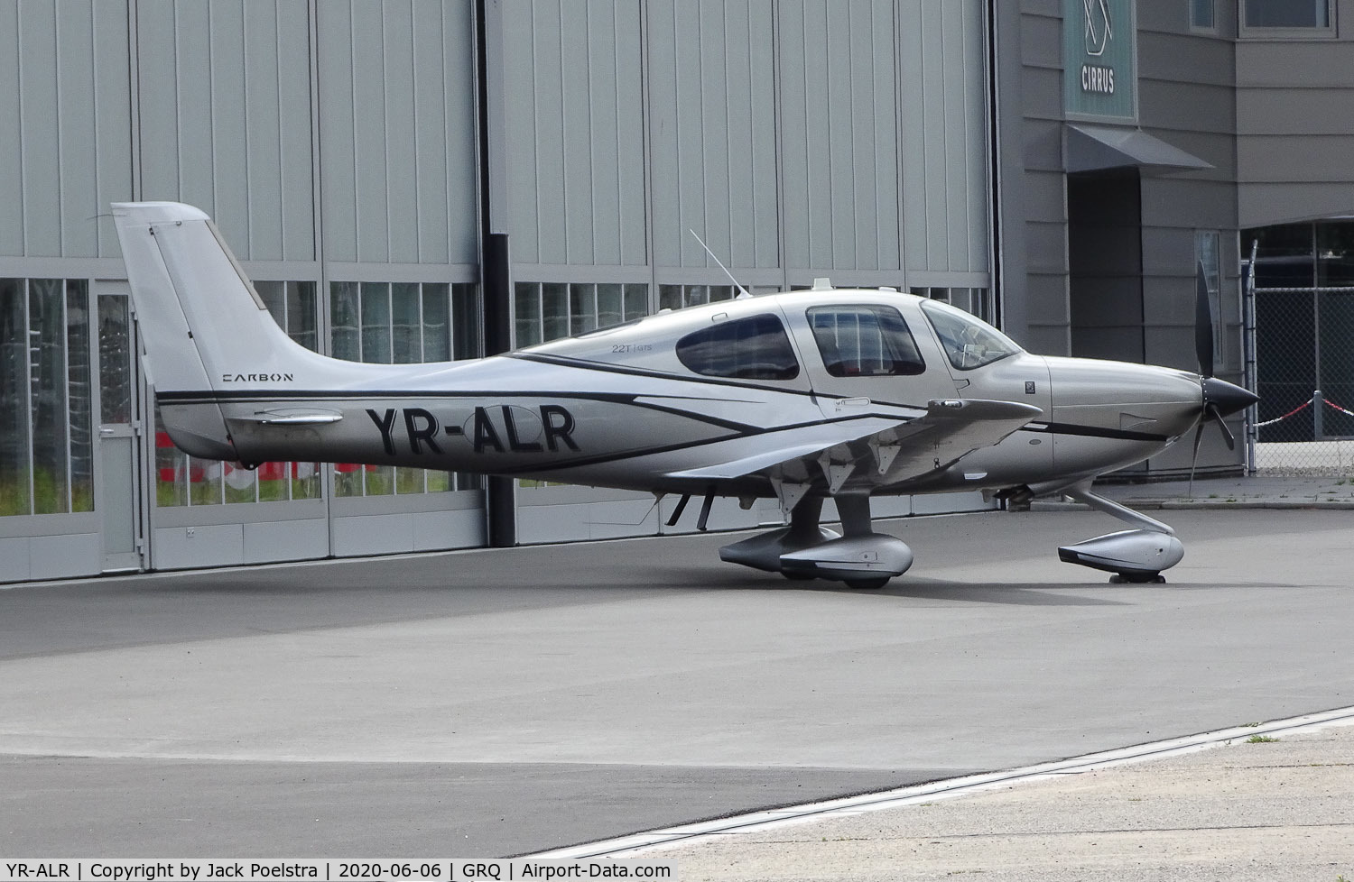 YR-ALR, Cirrus SR-22 G6-GTS Carbon C/N 1296, On ramp of General Enterprise at Groningen airport