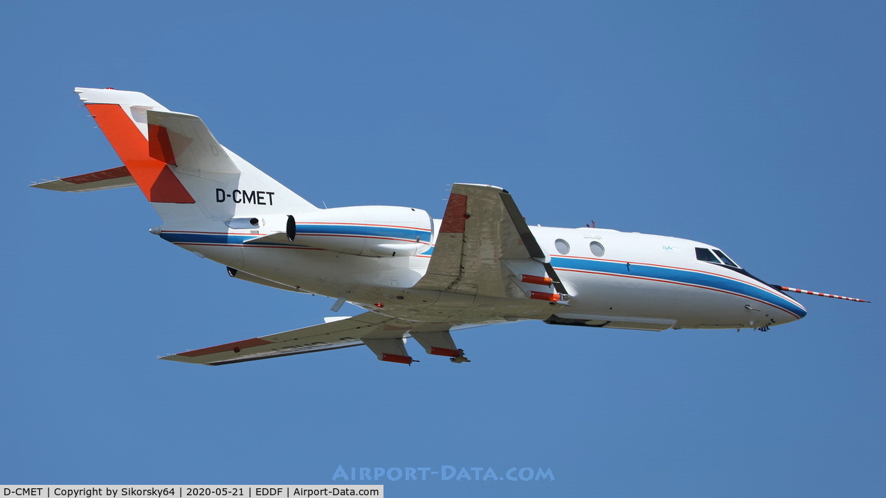 D-CMET, 1976 Dassault Falcon (Mystere) 20E-5 C/N 329, Low pass runway 05R.