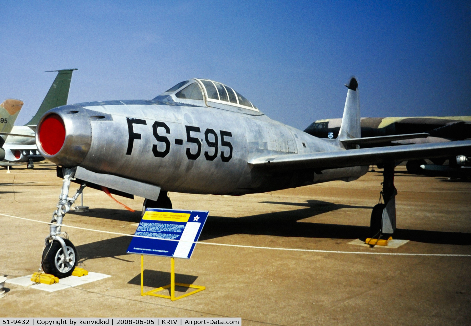 51-9432, 1951 General Motors F-84F Thunderstreak C/N Not found 51-9432, At March AFB Museum, circa 1993.