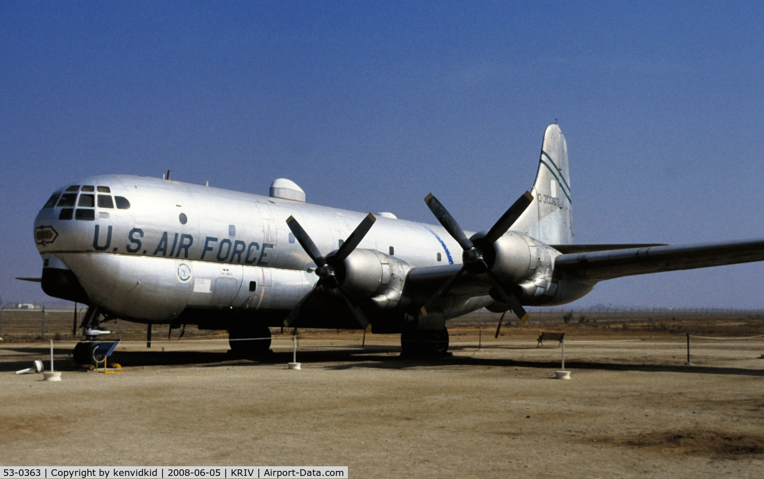 53-0363, 1953 Boeing KC-97G Stratocruiser C/N 17145, At March AFB Museum, circa 1993.