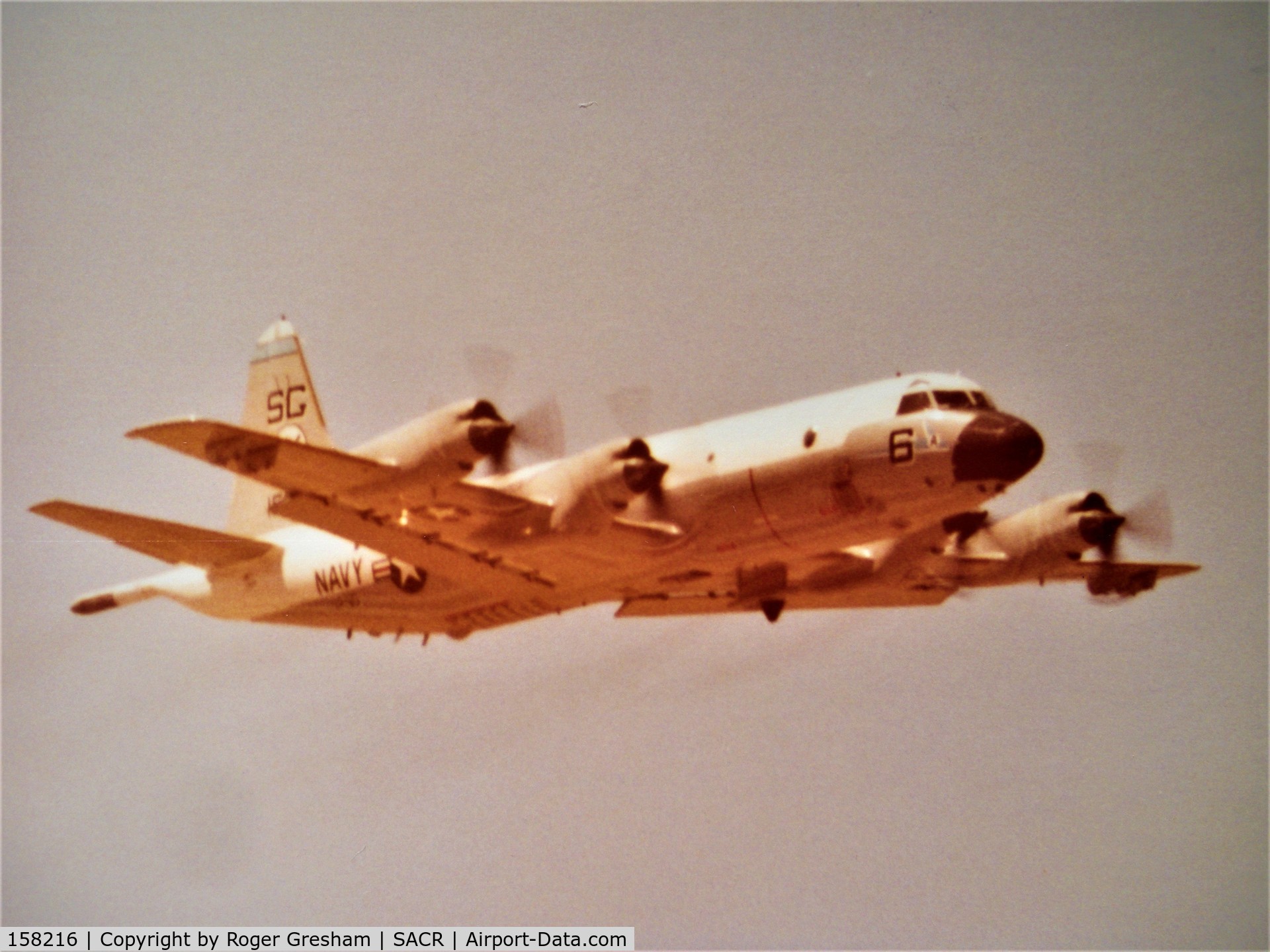 158216, Lockheed P-3C Orion C/N 285A-5561, Lockheed P-3C Orion taking off from McCLellan AFB Sacramento