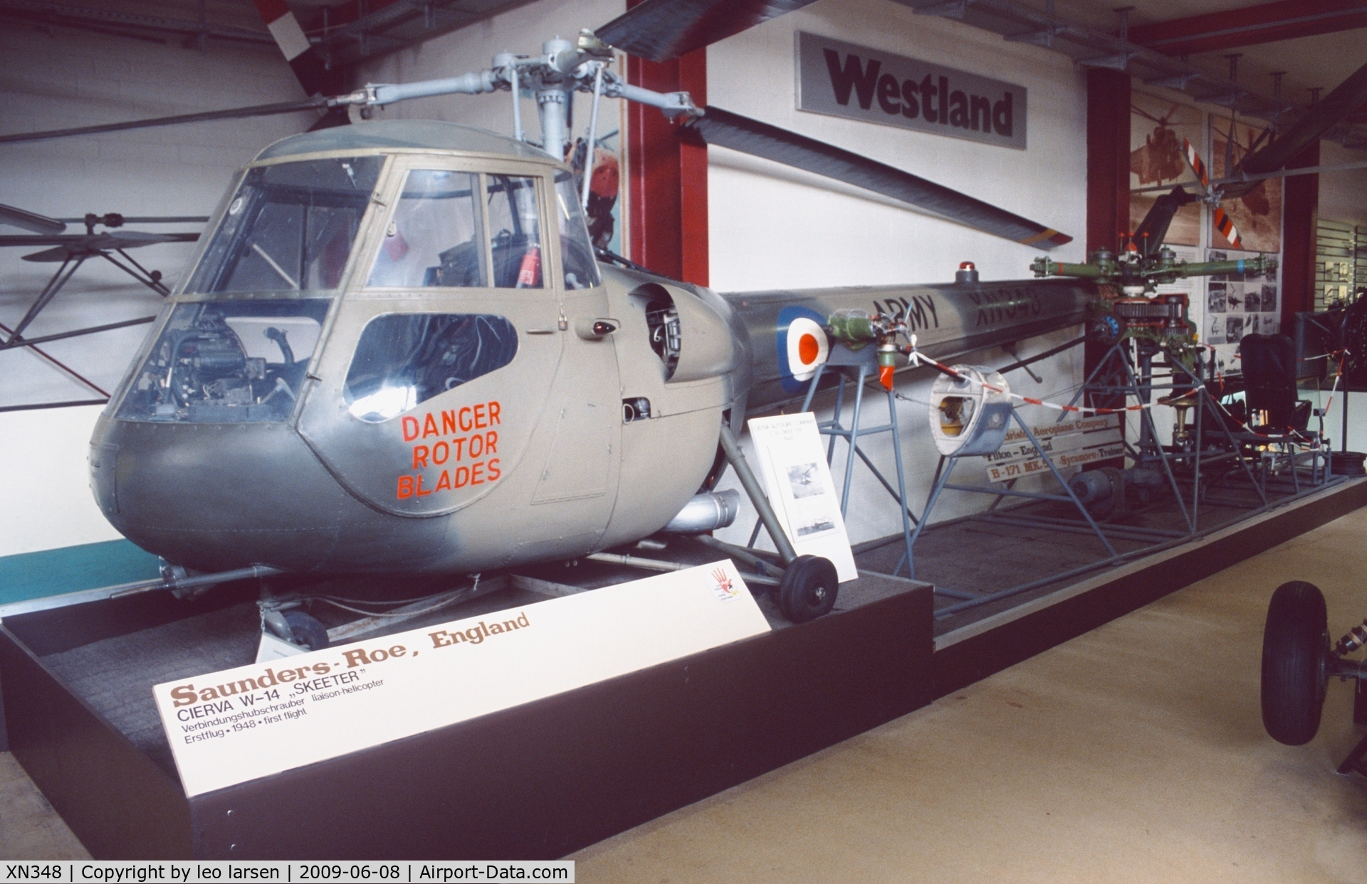 XN348, 1960 Saunders-Roe Skeeter AOP.12 C/N S2/7154, Bückeburg Helikopter Museum 8.6.2009