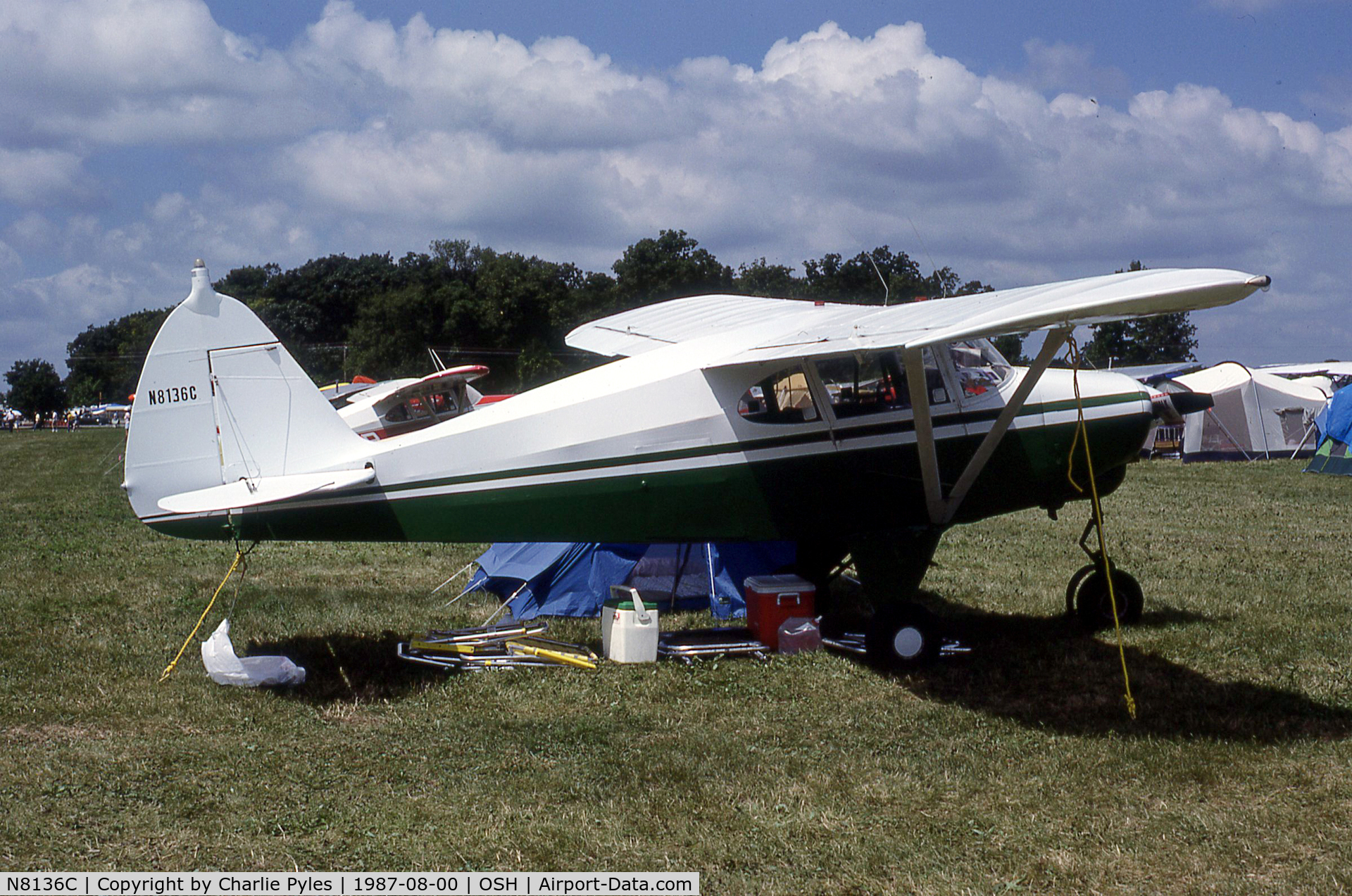 N8136C, 1954 Piper PA-22-135 Tri-Pacer C/N 22-2281, Camping at OSH