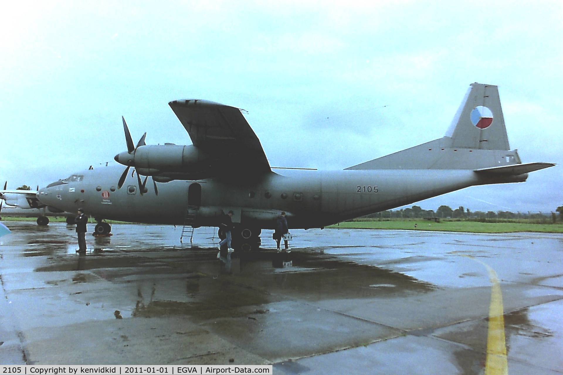 2105, 1964 Antonov An-12BP C/N 4342105, At RIAT 1993, scanned from negative.