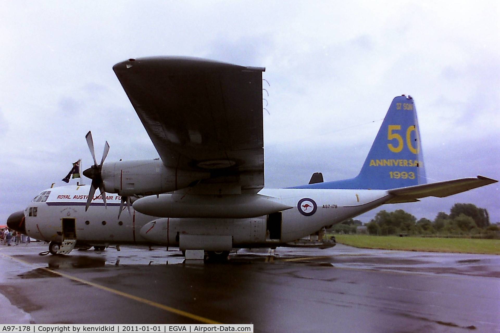 A97-178, Lockheed C-130E Hercules C/N 382-4178, At RIAT 1993, scanned from negative.