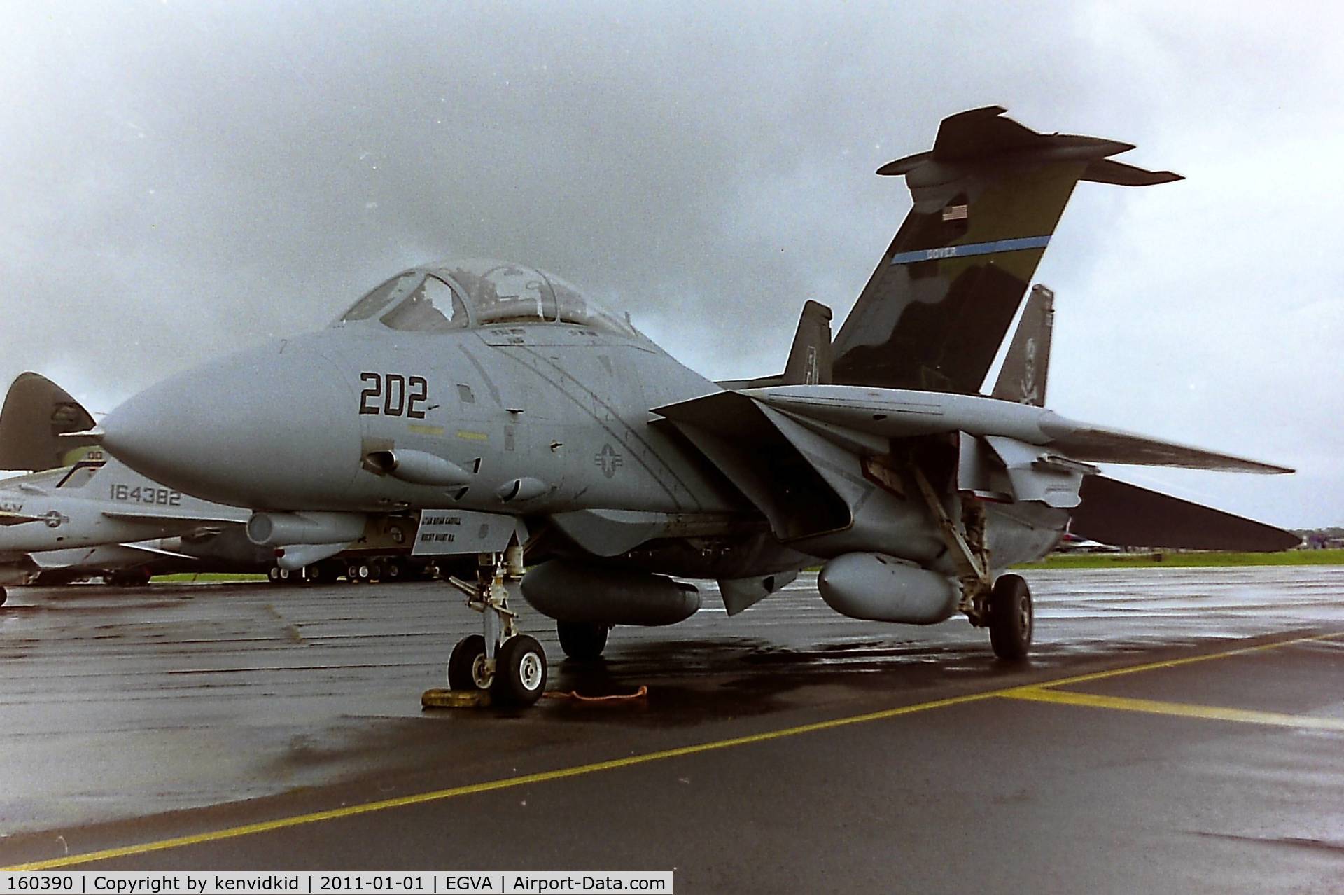 160390, Grumman F-14A Tomcat C/N 246, At RIAT 1993, scanned from negative.