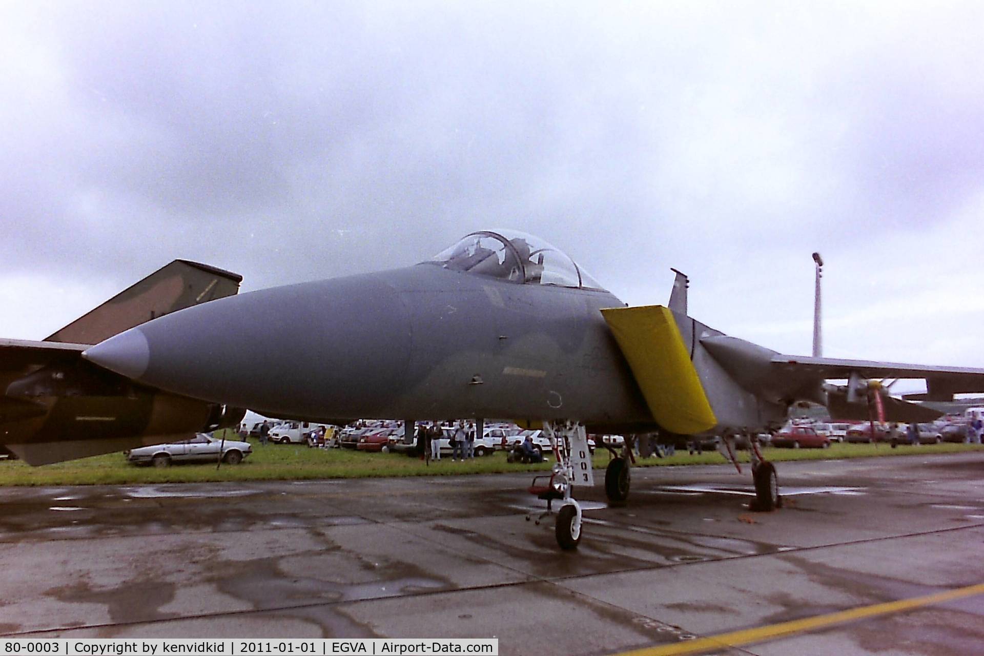 80-0003, 1980 McDonnell Douglas F-15C Eagle C/N 0636/C152, At RIAT 1993, scanned from negative.