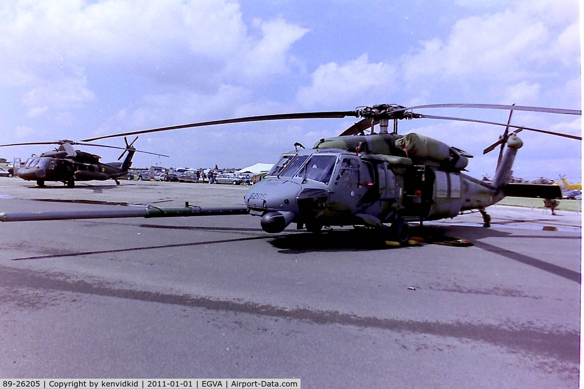 89-26205, 1989 Sikorsky HH-60G Pave Hawk C/N 70-1434, At RIAT 1993, scanned from negative.