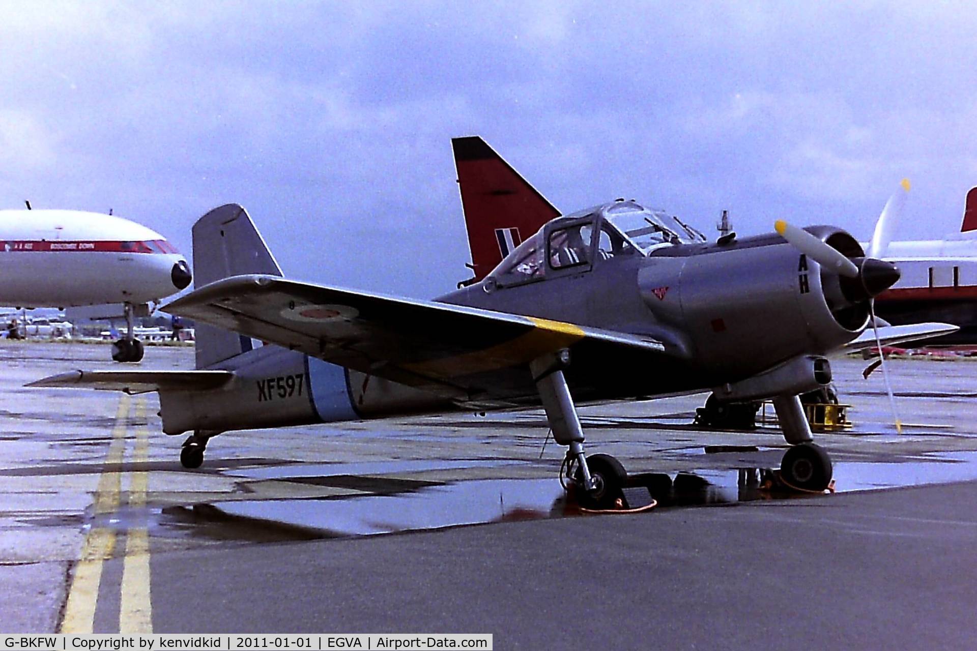 G-BKFW, 1955 Percival P-56 Provost T.1 C/N PAC/F/303, At RIAT 1993, scanned from negative.