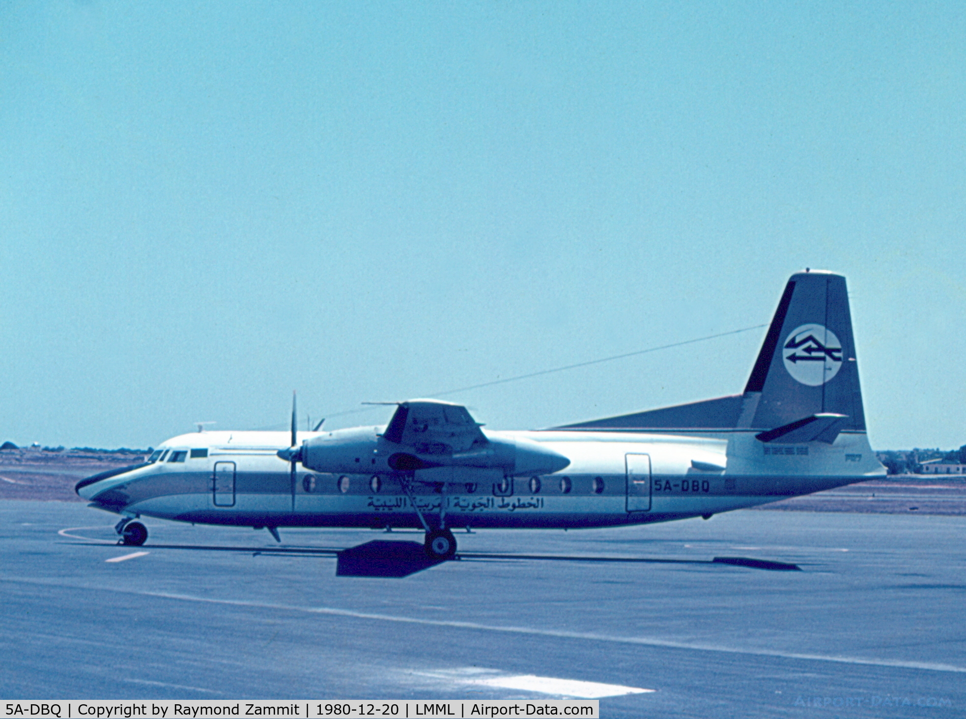 5A-DBQ, 1975 Fokker F.27-600 Friendship C/N 10516, Fokker F27 5A-DBQ Libyan Arab Airlines