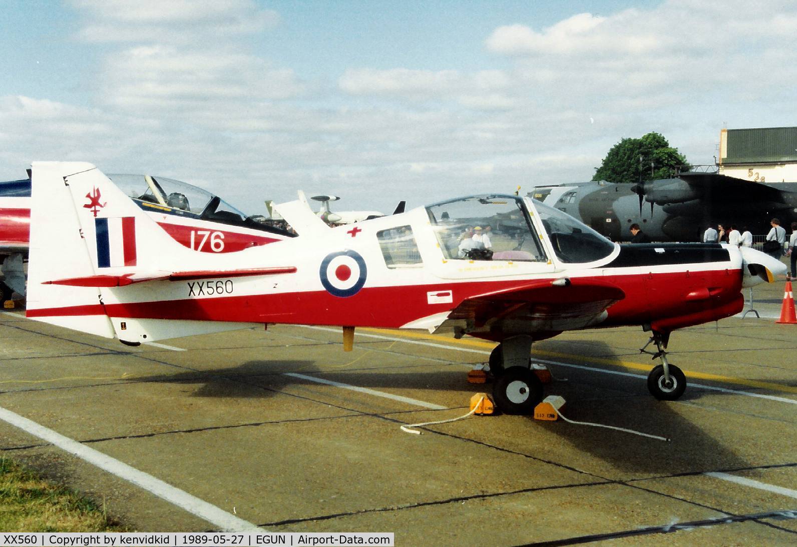 XX560, 1973 Scottish Aviation Bulldog T.1 C/N BH120/256, At the 1989 Mildenhall Air Fete.