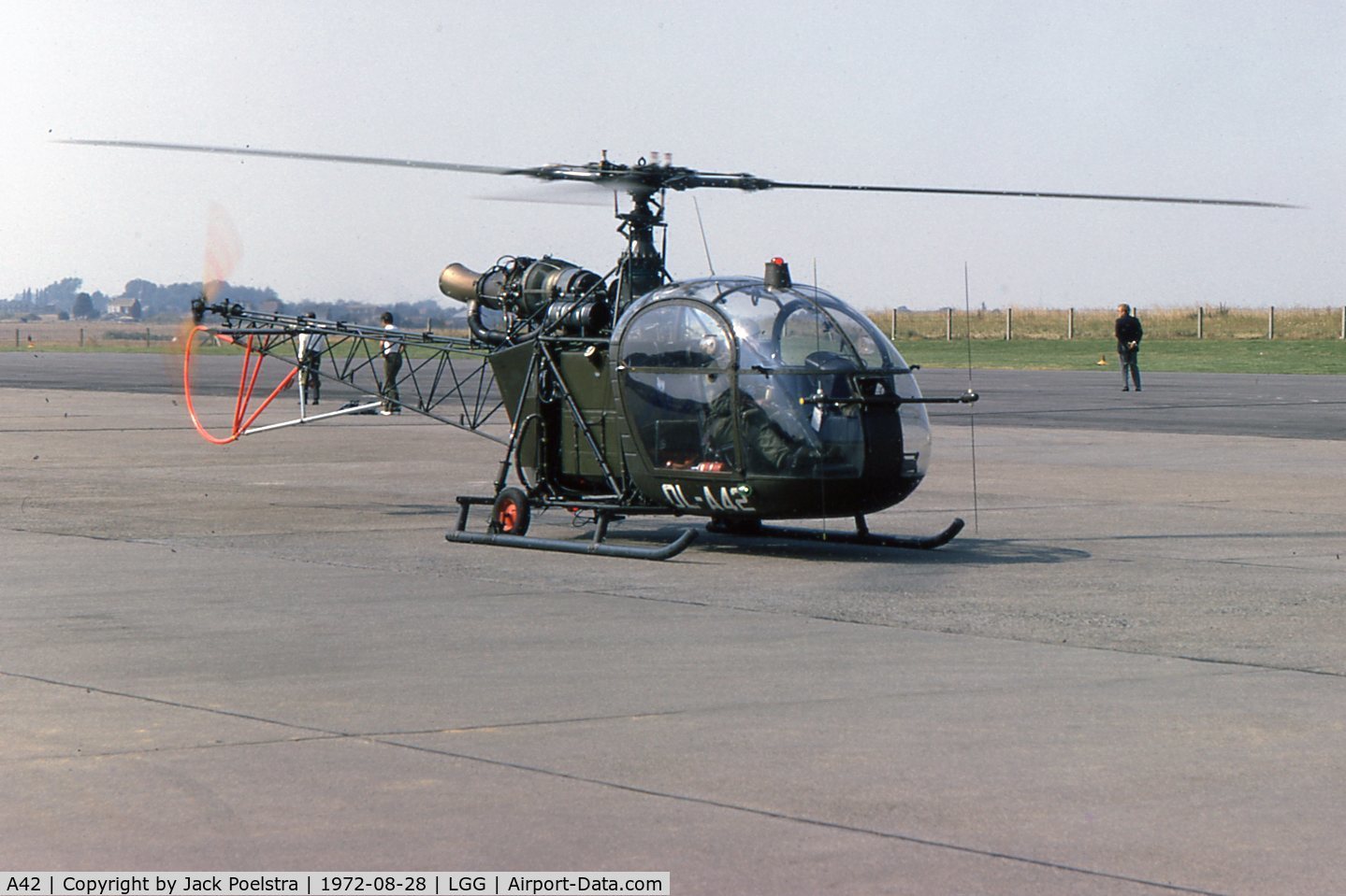 A42, Sud Aviation SA-318C Alouette II C/N 1959/C587/A42, OL-A42 of Belgian Army at Liege airport