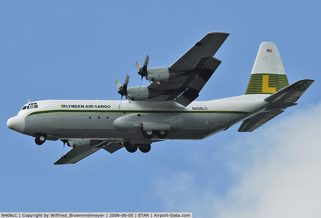 N406LC, 1976 Lockheed L-100-30 Hercules (L-382G) C/N 382-4676, Approach to Ramstein Air Base.