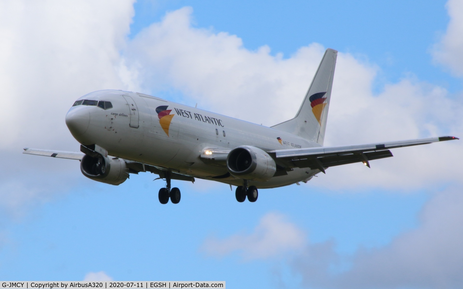 G-JMCY, 1994 Boeing 737-4Q8 C/N 25114, Returning from Test flight at NWI