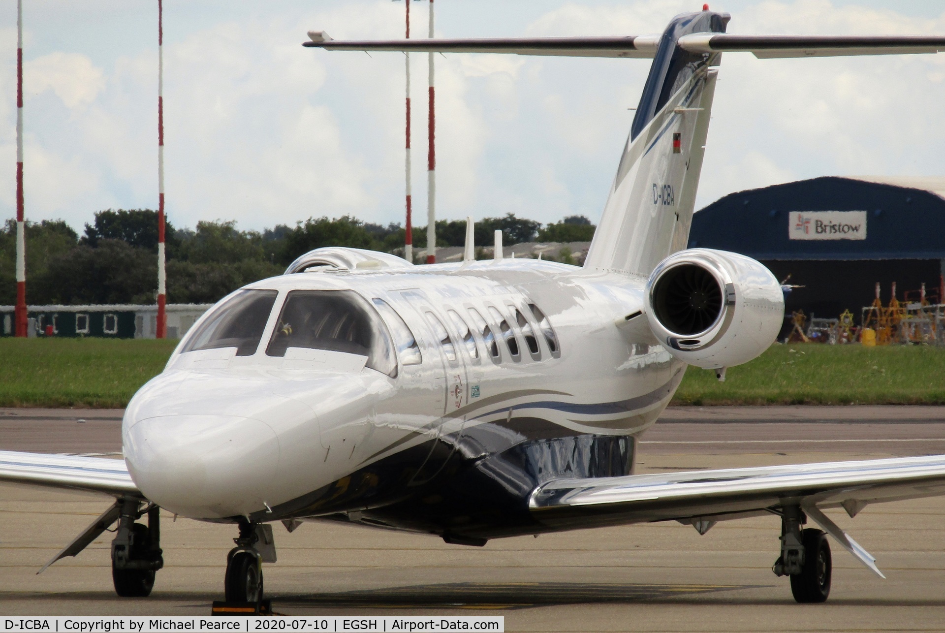 D-ICBA, 2004 Cessna 525A CitationJet CJ2 C/N 525A-0204, Parked at SaxonAir on a visit from Amsterdam (AMS).