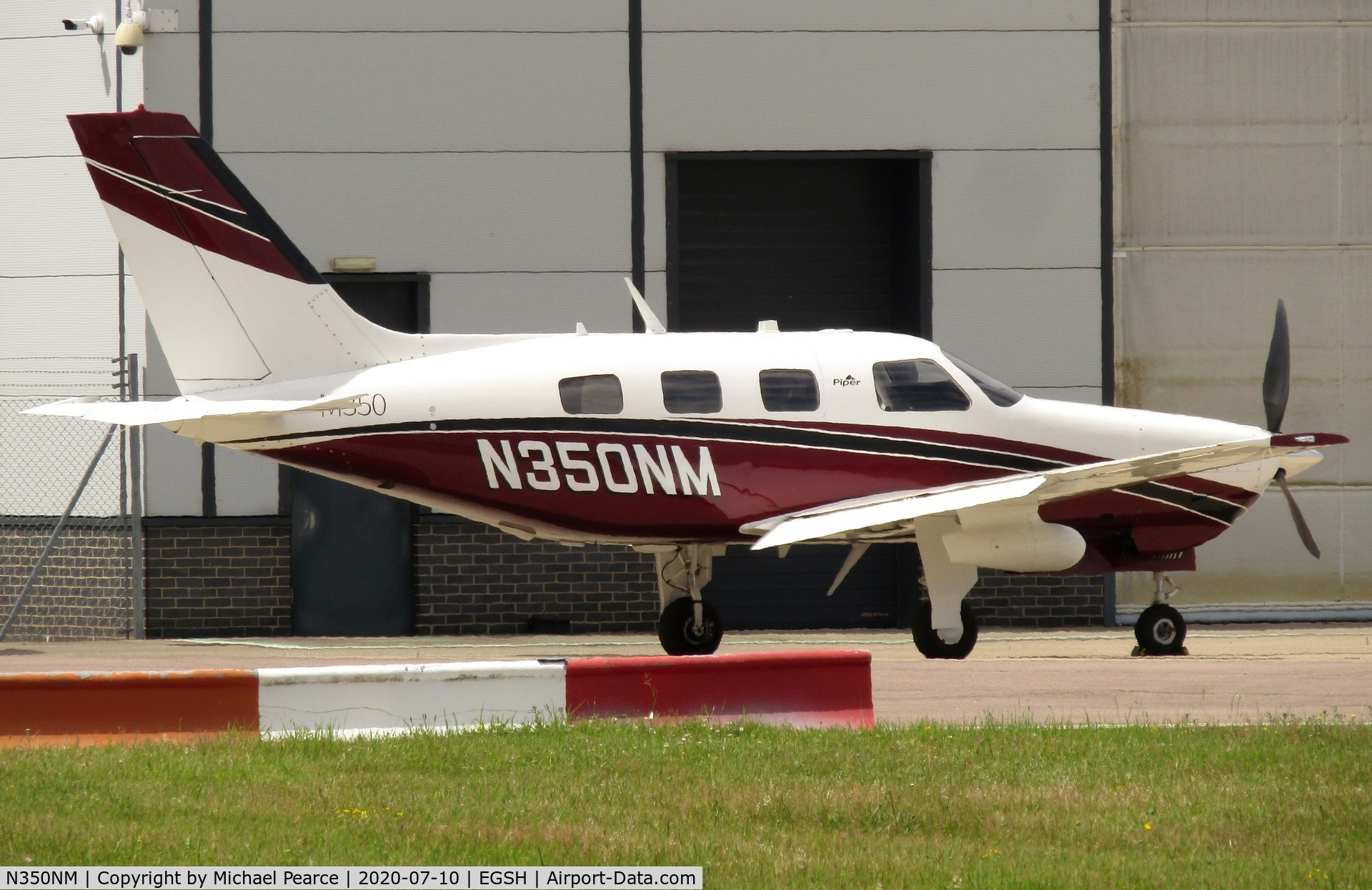 N350NM, 2015 Piper PA-46-350P Malibu Mirage Malibu Mirage C/N 4636659, Parked at SaxonAir shortly after arrival from Coventry (CVT).