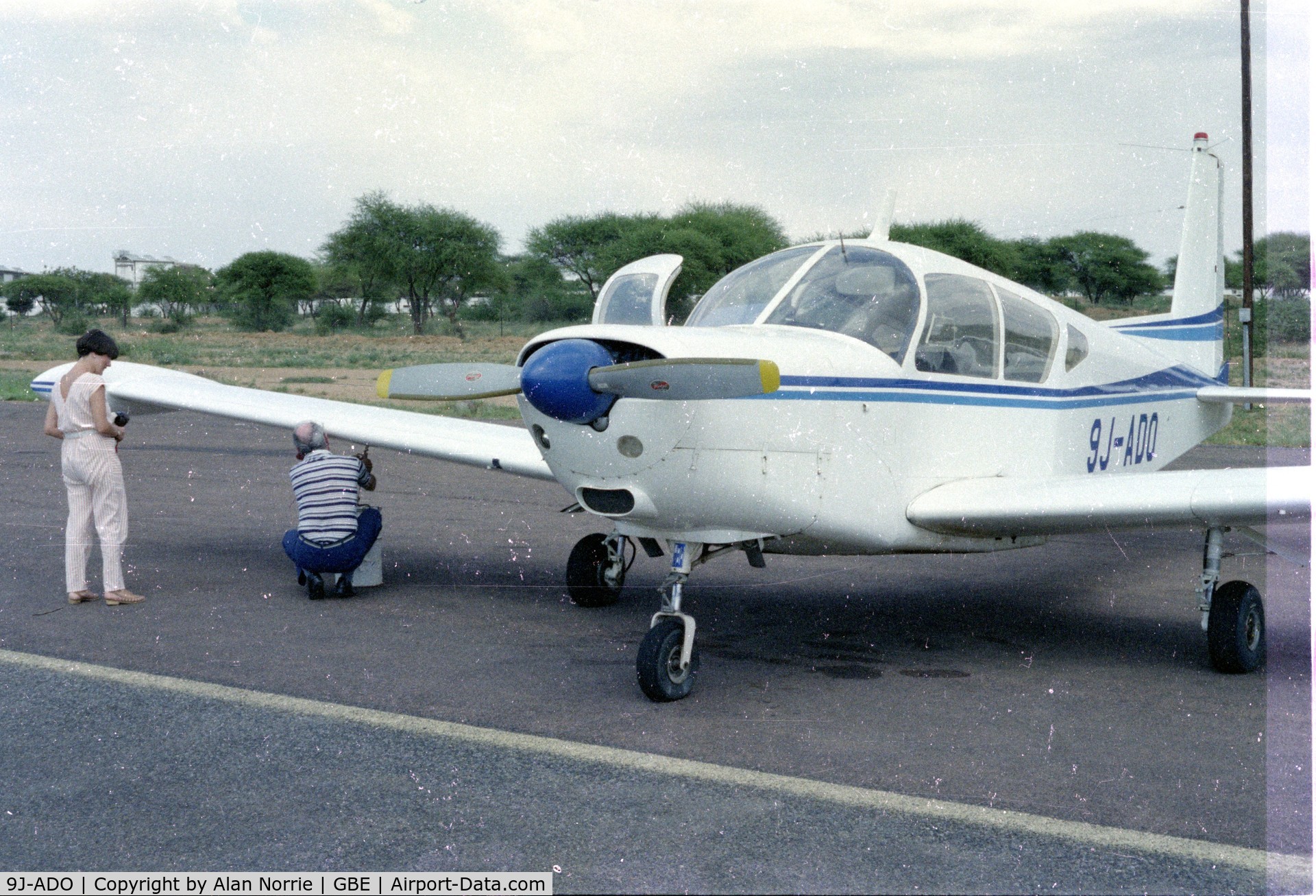 9J-ADO, SIAI-Marchetti S-208 C/N 2-23, Gaborone airport Botswana 1984.  In flying condition.