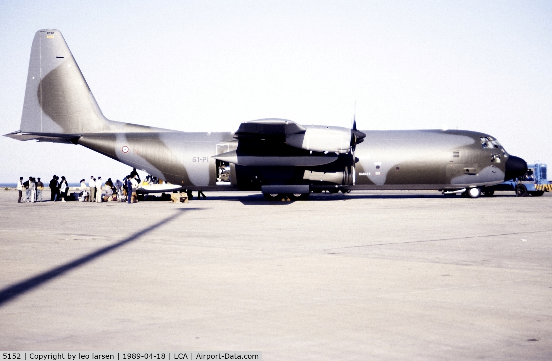 5152, 1988 Lockheed C-130H-30 Hercules C/N 382-5152, Larnaca 18.4.1989