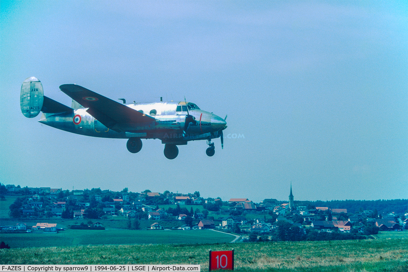 F-AZES, Dassault MD-312 Flamant C/N 226, RIO Ecuvillens. Scanned from a slide.