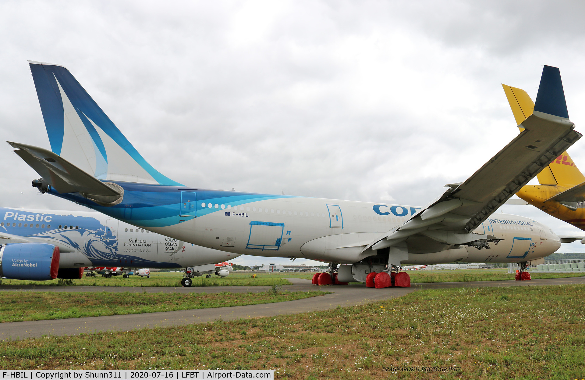 F-HBIL, 2000 Airbus A330-243 C/N 320, Stored @LDE without engines... to be scrapped...
