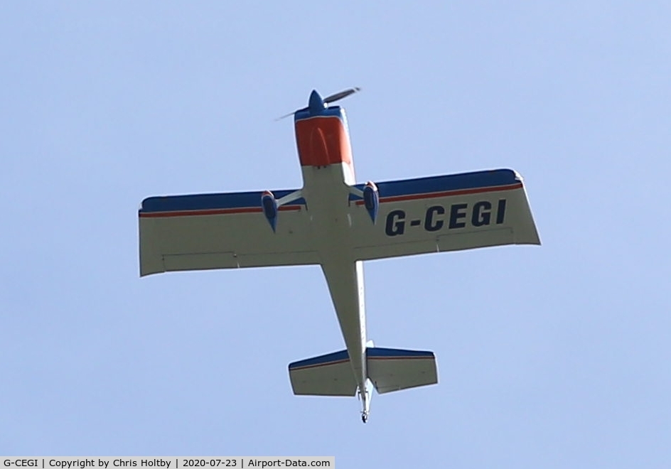 G-CEGI, 2003 Van's RV-8 C/N 81480, RV8 Vans flying fast over Potters Bar from its base in North Weald
