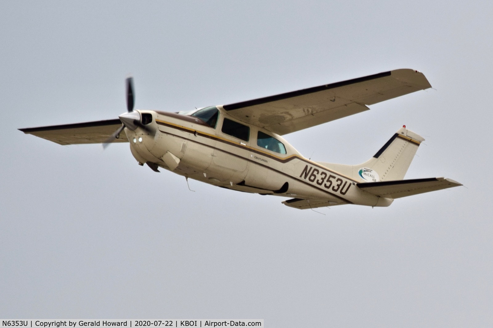 N6353U, 1985 Cessna T210R Turbo Centurion C/N 21064941, Departing BOI.