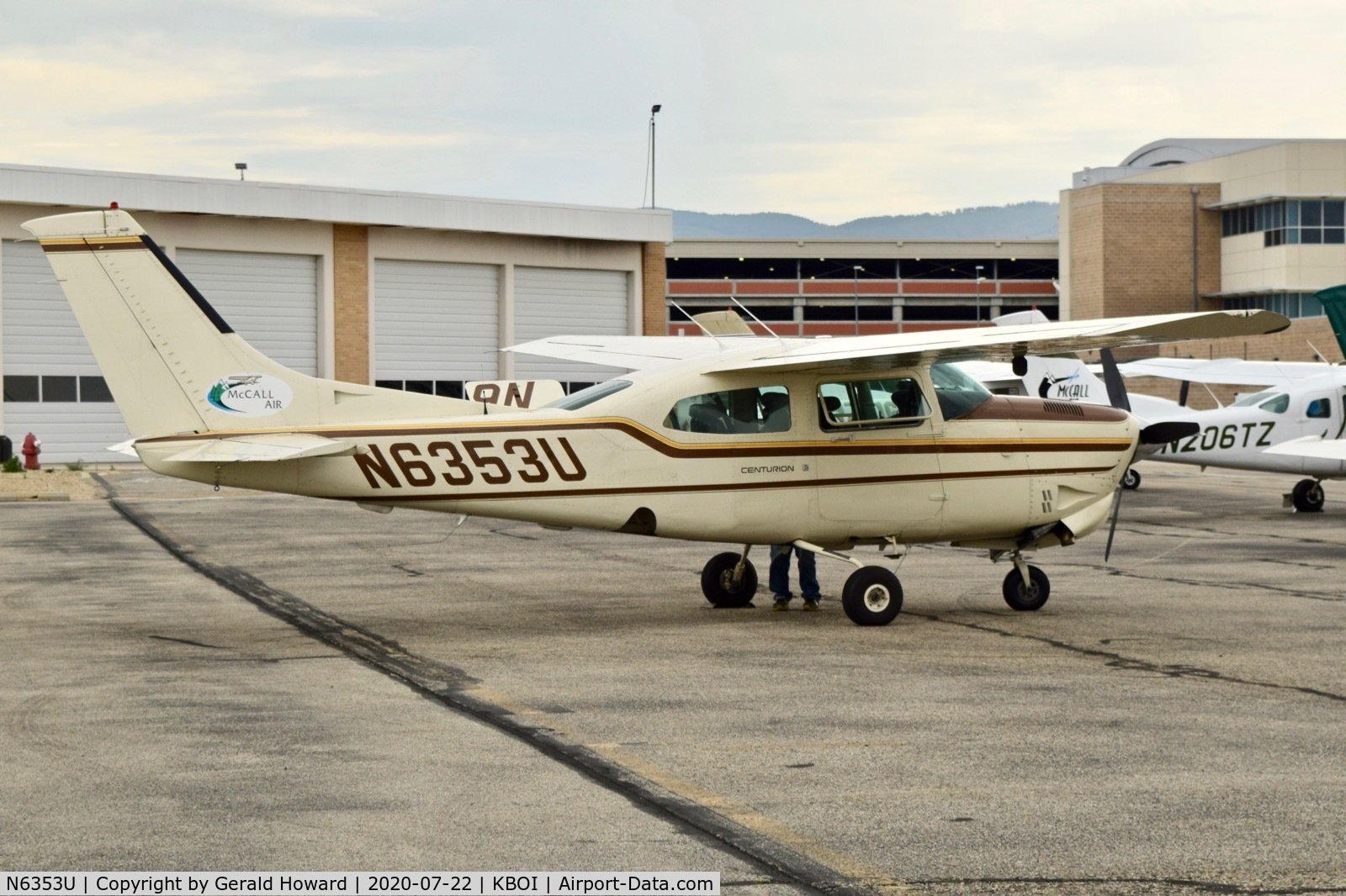 N6353U, 1985 Cessna T210R Turbo Centurion C/N 21064941, Parked on the back country ramp.