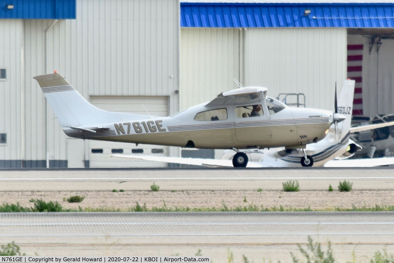 N761GE, 1977 Cessna T210M Turbo Centurion C/N 21062239, Take off on 10L.