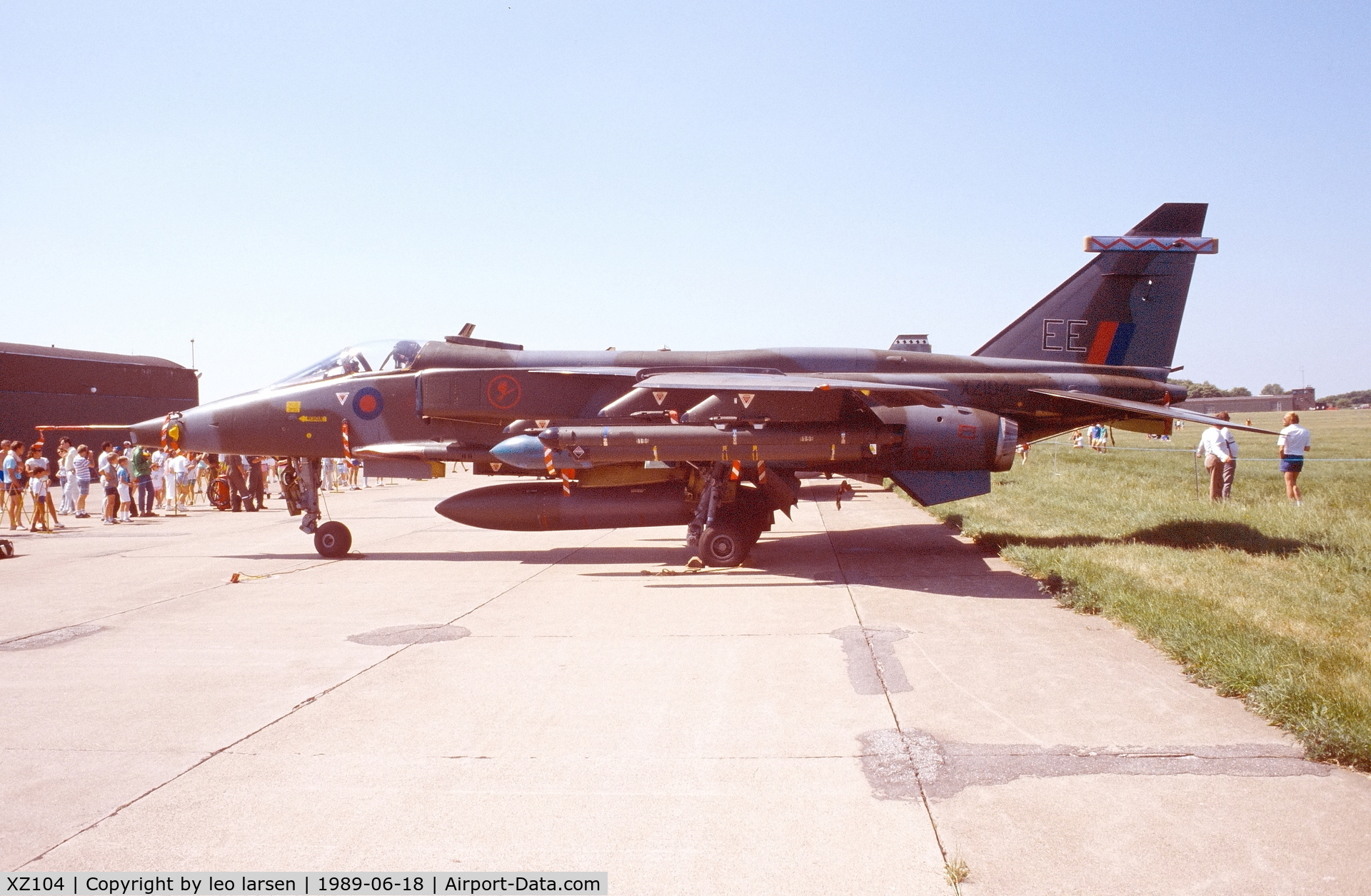 XZ104, Sepecat Jaguar GR.1A C/N S.105, Værløse Air Base Denmark 18.6.1989