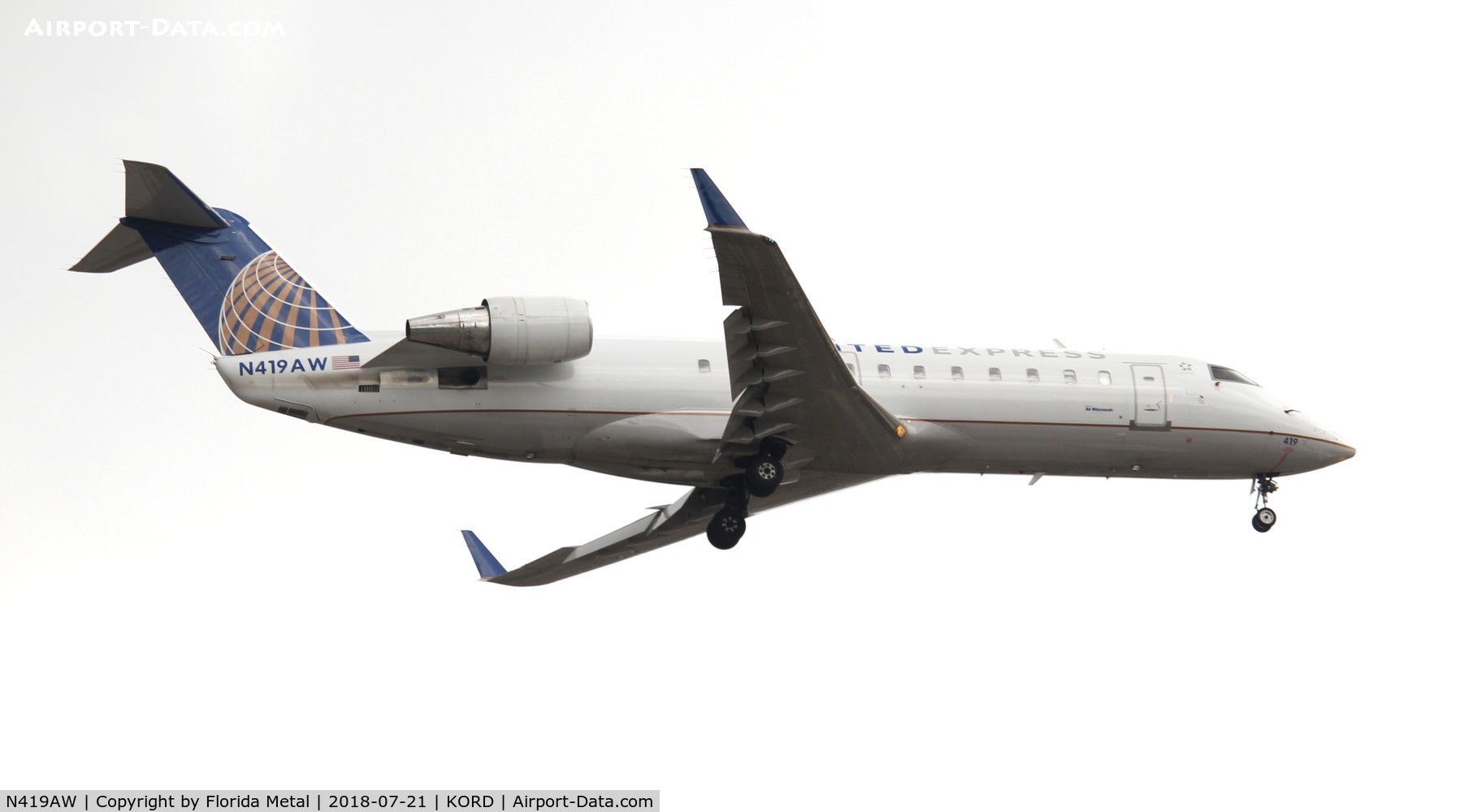 N419AW, 2002 Bombardier CRJ-200LR (CL-600-2B19) C/N 7633, ORD 2018