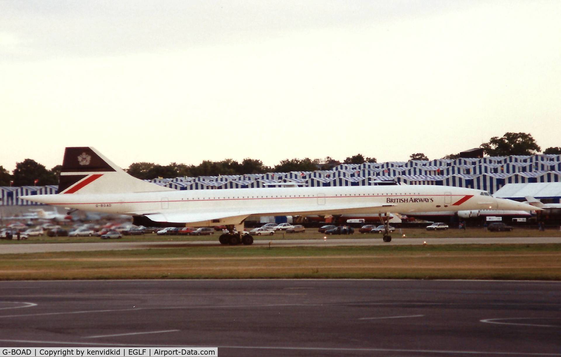 G-BOAD, 1976 Aerospatiale-BAC Concorde 1-102 C/N 100-010, At the 1990 Farnborough International Air Show.