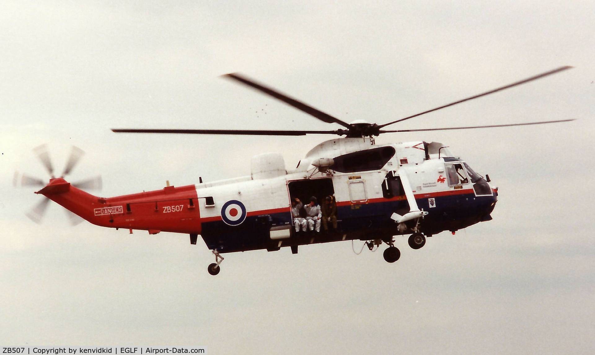 ZB507, 1982 Westland Sea King HC.4 C/N WA928, At the 1990 Farnborough International Air Show.
