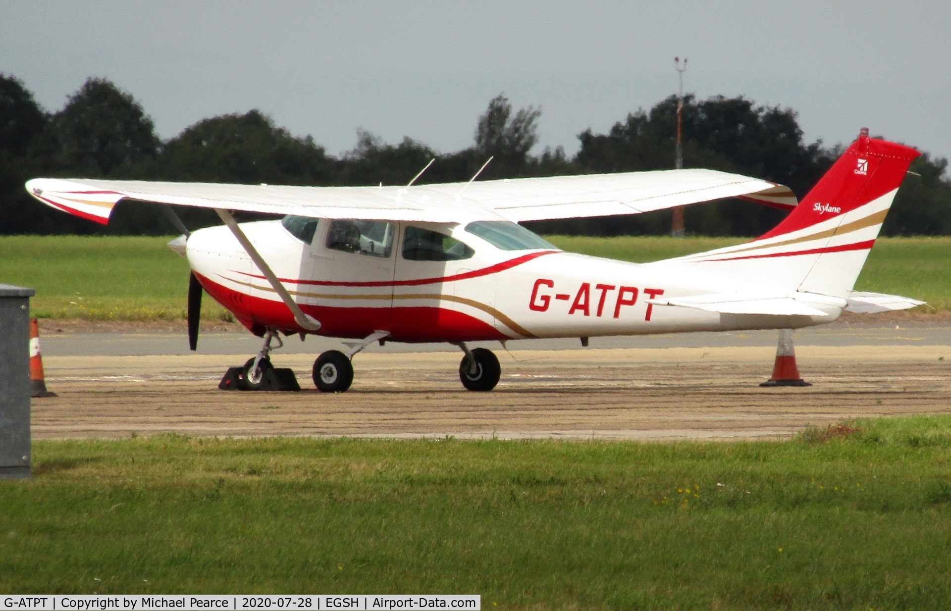 G-ATPT, 1966 Cessna 182J Skylane C/N 182-57056, Parked on Stand 7 on a visit from Elstree (EGTR).